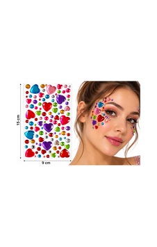 Renkli Kalpler Yapışkanlı Yüz Taşı Face Gems Taşlı Yüz Ve Vücut Süsü Renkli Kalpler Yapışkanlı Yüz Taşı Face Gems Taşlı Yüz Ve Vücut Süsü
