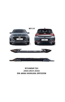 Hyundai İ20 Ön Ve Arka Tampon Koruma Difüzör İ.20 Makyajsız 2020-2021-2022 Uyumlu Ön Arka Difüzör