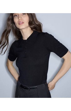 İpekyol Polo Yaka Triko Siyah Kadın Kazak Iw6260050177 İpekyol Polo Yaka Triko Siyah Kadın Kazak Iw6260050177