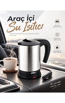 Otomobil İçin 12v Çakmak Soketli Paslanmaz Çelik Taşınabilir Su Isıtıcı Seyahat Kettle - Lisinya Otomobil İçin 12v Çakmak Soketli Paslanmaz Çelik Taşınabilir Su Isıtıcı Seyahat Kettle - Lisinya