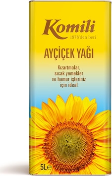 Komili Ayçiçek Yağı Teneke 5 L Komili Ayçiçek Yağı Teneke 5 L