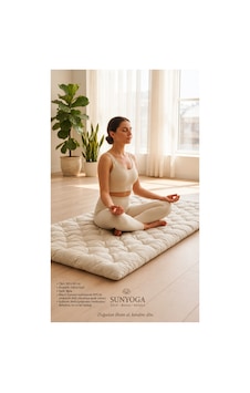 Pamuk Kapitone Meditasyon Minderi 180x60 Cm Ekru Yoga Matı Ve Yer Minderi Pamuk Kapitone Meditasyon Minderi 180x60 Cm Ekru Yoga Matı Ve Yer Minderi