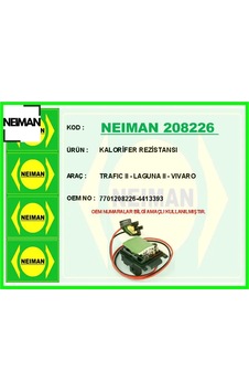Kalorifer Rezistansı Trafıc Iı - Laguna Iı - Vıvaro 7701208226/ 4413393 Kalorifer Rezistansı Trafıc Iı - Laguna Iı - Vıvaro 7701208226/ 4413393