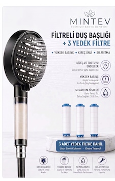 Pureflow 6 Fonksiyonlu Filtreli Duş Başlığı El Duşu 3 Adet Yedek Filtre Hediyeli Kireç Önleyici Su Arıtıcı Klor Arıtıcı Siyah Pureflow 6 Fonksiyonlu Filtreli Duş Başlığı El Duşu 3 Adet Yedek Filtre Hediyeli Kireç Önleyici Su Arıtıcı Klor Arıtıcı Siyah