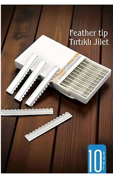 Feather Tip Tırtıklı Ustura Jileti 10 Adet 722119 Feather Tip Tırtıklı Ustura Jileti 10 Adet 722119