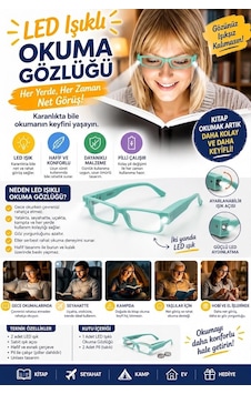 Led Işıklı Camsız Kitap Okuma Gözlüğü Pratik Kitap Lambası, Gece Okuma Işığı, Okuma Gözlüğü Su Yeşili Led Işıklı Camsız Kitap Okuma Gözlüğü Pratik Kitap Lambası, Gece Okuma Işığı, Okuma Gözlüğü Su Yeşili