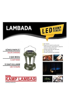 Lambada Kamp Lambası Feneri Güneş Enerjili