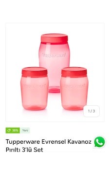 Tupperware Evrensel Kavanoz Set Kırmızı