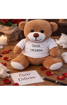 Özür Dilerim Tişörtlü Peluş Ayıcık Karışık