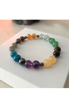 Zarmanstore Doğal Taş Öğrenci Başarı Bilekliği Çok Renkli
