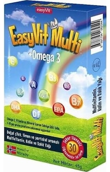 Easyvit Multi Omega 3 + Multivitamin 30 Çiğnenebilir Jel Tablet