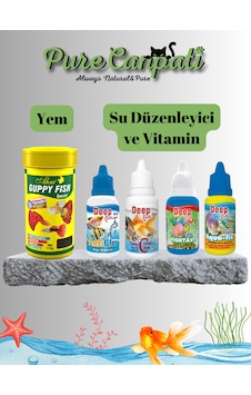 Tropikal Balık Yemi,su Düzenleyici Ve Vitamin Seti Tropikal Balık Yemi,su Düzenleyici Ve Vitamin Seti