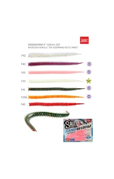Lucky John Sandworm 4'' 10cm Kokulu Silikon Yem Lucky John Sandworm 4'' 10cm Kokulu Silikon Yem