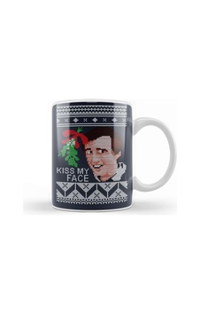 Christmas Alan Partridge Kiss My Face Mistletoe Knit Kupa Bardak Porselen Karışık