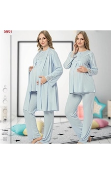 Nehir 2026 Mavi Hamile Lohusa 3 Lü Pijama Sabahlık Tk 001 Nehir 2026 Mavi Hamile Lohusa 3 Lü Pijama Sabahlık Tk 001