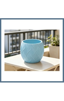 Buradabulabilirsin 3d Baskı Yapraklı Desenli Yuvarlak Saksı Tepsili Süzdürmeli Bitki Saksısı 15 Cm Dekoratif Çiçek - Mavi Bbz Buradabulabilirsin 3d Baskı Yapraklı Desenli Yuvarlak Saksı Tepsili Süzdürmeli Bitki Saksısı 15 Cm Dekoratif Çiçek - Mavi Bbz