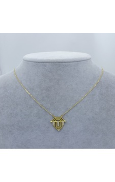 Yeni Sezon 22 Ayar Altın Kaplama Singapur Zincir'li Piramit Model Taş'lı Kadın Kolye Gold Yeni Sezon 22 Ayar Altın Kaplama Singapur Zincir'li Piramit Model Taş'lı Kadın Kolye Gold