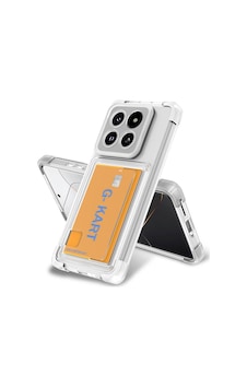 Xiaomi Mi 14 Pro Kılıf Airbag Tasarımlı Şeffaf Kartlıklı Zore G-kart Kapak Renksiz