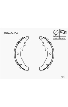 Mga Kampana Balata Fıat Palıo Sıena Albea 96 - 02 MR00-MGA-54104 Mga Kampana Balata Fıat Palıo Sıena Albea 96 - 02 MR00-MGA-54104