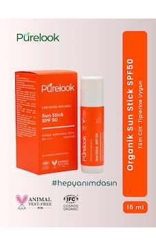 Purelook Organik Sertifikalı Güneş Koruyucu Stick SPF50 15 ML Purelook Organik Sertifikalı Güneş Koruyucu Stick SPF50 15 ML