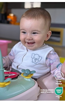 Lilalinda Bebek/çocuk Yelek %100 Pamuk Nakış Detaylı Ekru