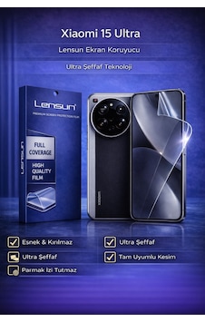 Lensun Xiaomi 15 Ultra Ultra Şeffaf Esnek Ekran Koruyucu Film Lensun Xiaomi 15 Ultra Ultra Şeffaf Esnek Ekran Koruyucu Film