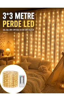 3x3 Metre Perde Led Işık Parti Ve Bahçe Dekorasyonu Yeni Nesil 10c 3x3 Metre Perde Led Işık Parti Ve Bahçe Dekorasyonu Yeni Nesil 10c