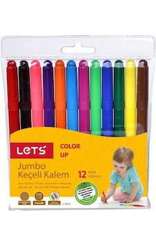 Lets 12 Renk Jumbo Keçeli Kalem L-7012 Lets 12 Renk Jumbo Keçeli Kalem L-7012