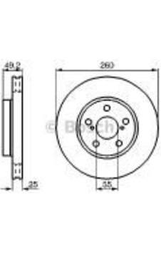 Bosch 0986478451 Ön Fren Disk Aynası Toyota Avensis 97-02 260x5 4351205030
