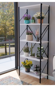 Titan Saksılık Saksı Çiçek Standı Rafı Dekoratif Çok Amaçlı Saksılık 150x60cm Beyaz Beyaz