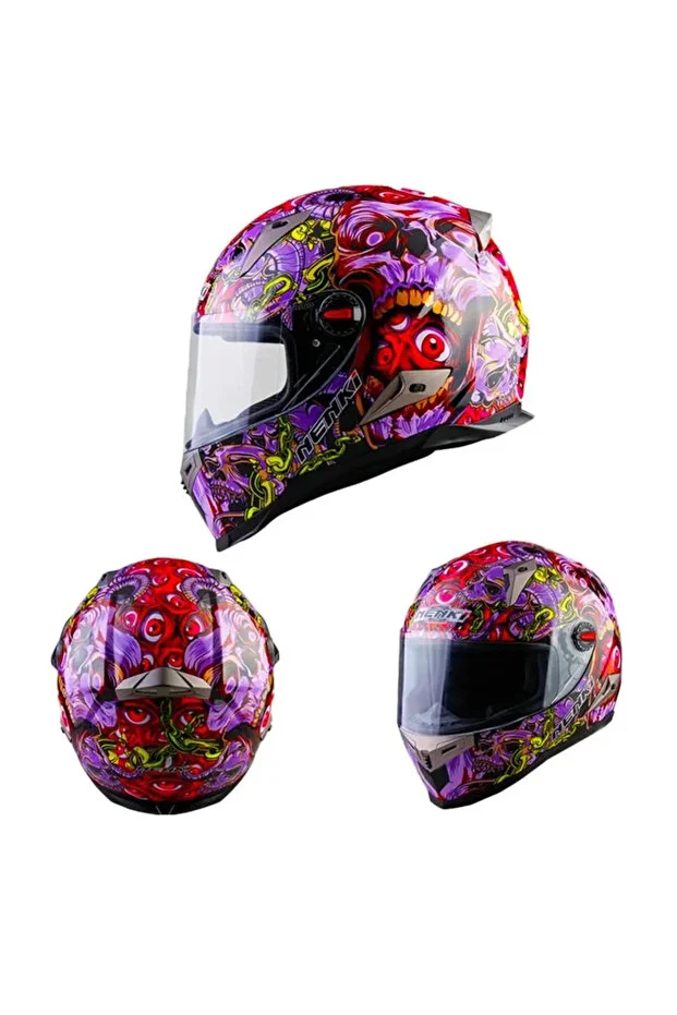 Nk 856 Monster Eyes Full Face Motosiklet Kaskı Karışık-çok Renkli Nk 856 Monster Eyes Full Face Motosiklet Kaskı Karışık-çok Renkli