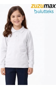 Bulutteks Okul Beyaz Polo Yaka Uzunkol Tişört Kıyafetleri Üniforması Çocuk Genç Bulutteks Okul Beyaz Polo Yaka Uzunkol Tişört Kıyafetleri Üniforması Çocuk Genç