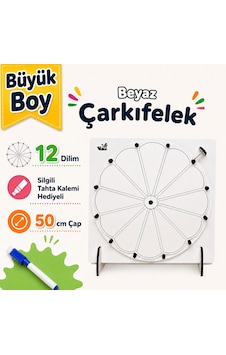 Büyük Boy 12 Dilim Beyaz Çarkıfelek Oyunu Ahşap Eğitim Materyali Büyük Boy 12 Dilim Beyaz Çarkıfelek Oyunu Ahşap Eğitim Materyali