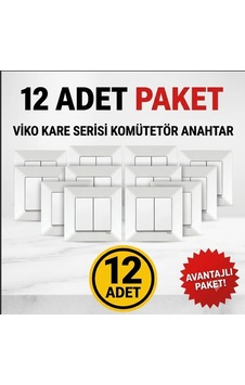 Viko Karre Serisi İkili Elektrik Anahtarı Komütatör Beyaz - 12'li Set - Çerçeveli Diğer Viko Karre Serisi İkili Elektrik Anahtarı Komütatör Beyaz - 12'li Set - Çerçeveli Diğer