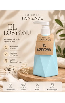 Produkt By Tanzade Nemlendirici El Losyonu 500 Ml Mavi Pompalı Günlük El Bakım Losyonu Produkt By Tanzade Nemlendirici El Losyonu 500 Ml Mavi Pompalı Günlük El Bakım Losyonu