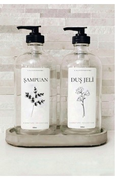 Lalezen Home Standlı Şampuan Ve Duşjeli Etiketli Şeffaf Plastik 500 Ml Şişe Lalezen Home Standlı Şampuan Ve Duşjeli Etiketli Şeffaf Plastik 500 Ml Şişe