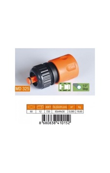 Medalyan Md-325 1/2 Hortum Bağlantı Adaptörü Stoplu - 60'li Paket Medalyan Md-325 1/2 Hortum Bağlantı Adaptörü Stoplu - 60'li Paket