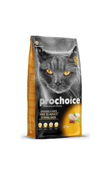 Prochoice Pro 32 Kısırlaştırılmış Tavuk ve Pirinçli Yetişkin Kedi Maması 2 KG