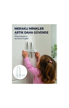 4 Adet Dolap Emniyet Kilidi Çocuk Güvenliği İçin Güçlü Ve Dayanıklı Set Ye - Hs08371536-6