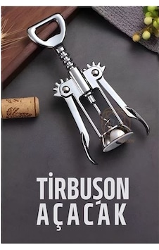 Tirbuşon Basınçlı Pratik Tirbuşon Şarap Ve Şişe Açacağı Kolay Kullanım Çelik 721046 Diğer