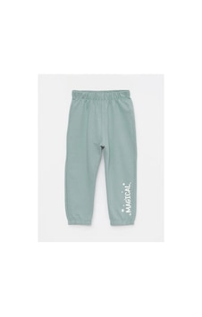 LC Waikiki Lcw Baby Yeşil Beli Lastikli Baskılı Kız Bebek Eşofman Alt Dull Green