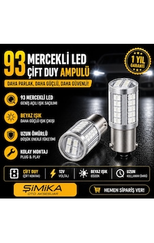 93 Mercekli Beyaz Led Stop Ve Sinyal Ampulü 12v 2 Adet 93 Mercekli Beyaz Led Stop Ve Sinyal Ampulü 12v 2 Adet