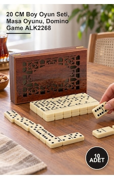 10 Adet Ahşap Kutulu Melamin Domino 20 Cm Boy Oyun Seti, Masa Oyunu, Domino Game Alk2268 10 Adet Ahşap Kutulu Melamin Domino 20 Cm Boy Oyun Seti, Masa Oyunu, Domino Game Alk2268