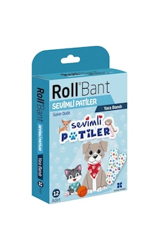Roll Bant Yara Bandı Sevimli Patiler 12'li Roll Bant Yara Bandı Sevimli Patiler 12'li