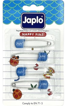 Japlo Emniyetli Çengelli Bebek İğnesi 4'lü - Mavi Beyaz