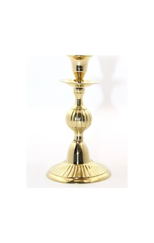 Tekli Pirinç Şamdan 4910 Şamdan Mumluk 16 Cm Çok Renkli