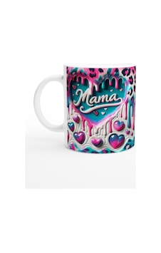 Mama Yazılı Leopar Desenli Kalpli Anneler Günü Kupa Bardak Renkli Mama Yazılı Leopar Desenli Kalpli Anneler Günü Kupa Bardak Renkli