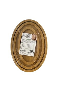 Bambu Oval 3'li Sunum Tepsisi Sarı Bambu Oval 3'li Sunum Tepsisi Sarı