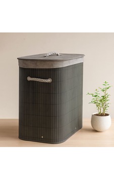Bambu Dikdörtgen Kirli Çamaşır Sepeti 40x30x60 Cm - Gri Bambu Dikdörtgen Kirli Çamaşır Sepeti 40x30x60 Cm - Gri