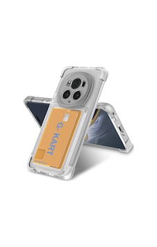 Honor Magic 6 Pro Kılıf Airbag Tasarımlı Şeffaf Kartlıklı Zore G-kart Kapak Seffaf